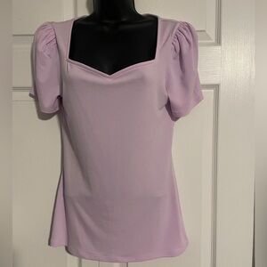 NWT Express Light purple express top with cute puff sleeves new with tags